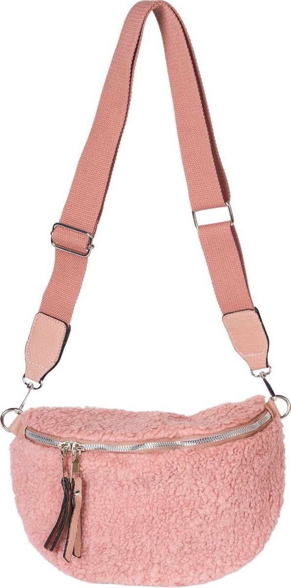 Dames Teddybont Halve Maan Crossbody Tas met Verstelbare Schouderriem