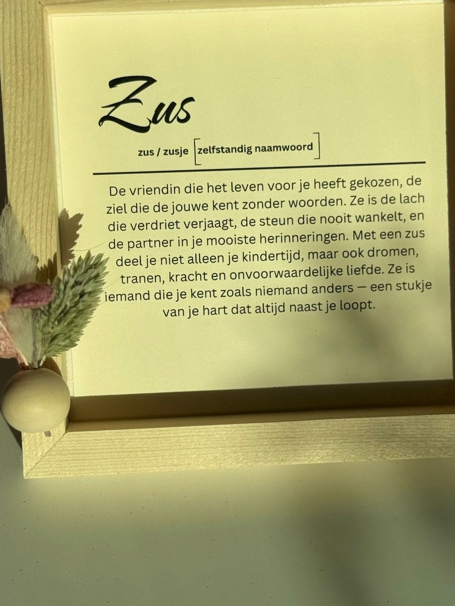 ECHO - ZUS Diploma - cadeau voor zus - handgemaakt