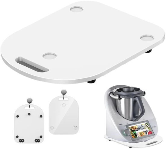Hoogwaardige schuifmengplaat geschikt voor Thermomix TM6/TM5, snel bewegende rolmengplaat met wielen, helderwit. van Miximizer — afbeelding 4