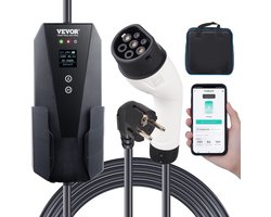 VEVOR Laadkabel Automatische EV-oplader met LCD-scherm 3,68 kW elektrische voertuigen EV-oplaadkabel Type 2 IEC62196 Cee 7/7-stekker 16A 1-fase 8,6m