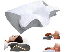 Ademvrij Hoofdkussen - Vlinderkussen - Anti Snurk - CPAP Kussen ✓ Orthopedisch Traagschuim Nekkussen - Ergonomisch Vlinder Slaapkussen - Cervicaal Hoofdkussen - Memory Foam Voor Nekklachten - Comfortabel Bedkussen - Ademvrij Hoofdkussen Apneu