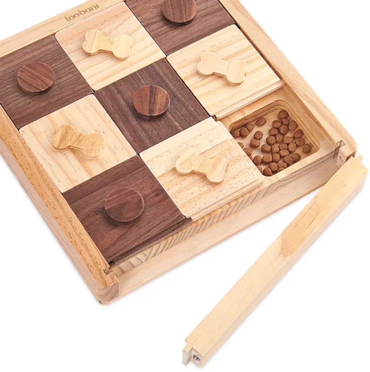 Sensidog 'Chessboard' Hondenpuzzel – Interactief Denkspel voor Honden – Houten Doolhof Puzzelspeelgoed met 16 Snackvakjes – Mentale Training & Anti-Verveling