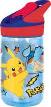 Pokémon Tritan Premium Drinkfles - 480 ml – Sluit goed af – Drinkfles voor kinderen – Blauw/Rood