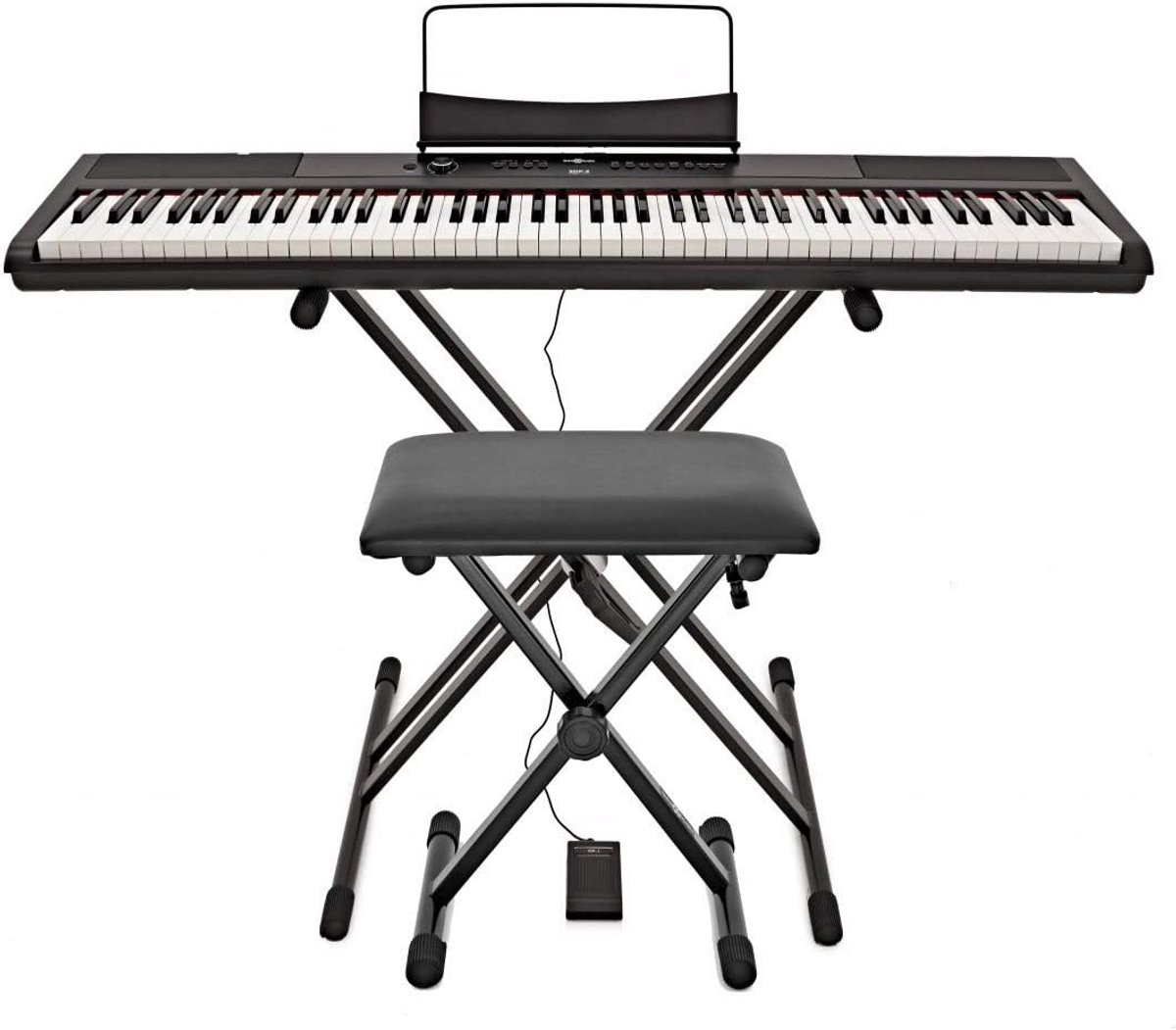 Digitale Piano 88 Toetsen met Gewogen Aanslag, Inclusief Standaard en Verstelbare Bank