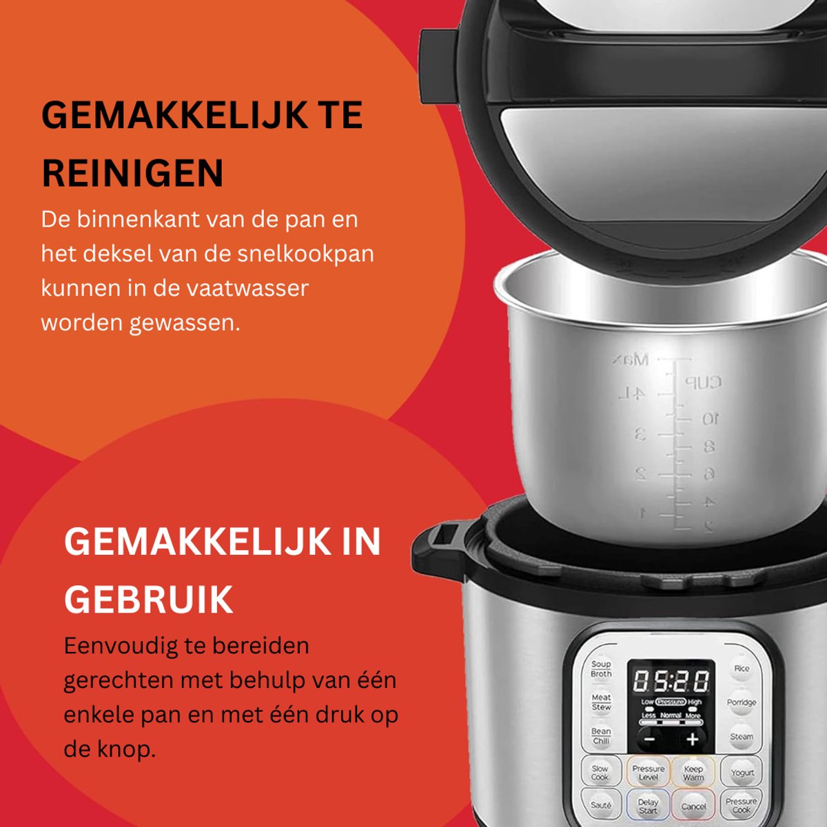 DVDSS® Slowcooker 7 in 1 - 700W - Zilver - afbeelding 3