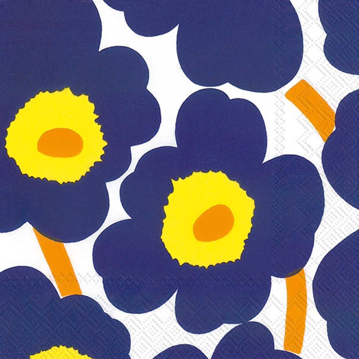 Premium Papieren Servetten Donkerblauw Unikko Patroon 16.5 x 16.5 cm