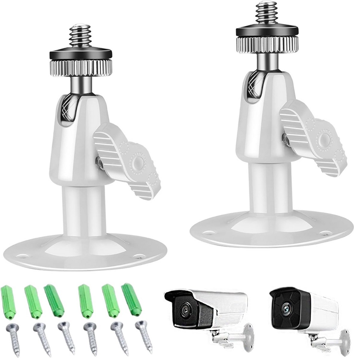 Verstelbare Zwenkbare Binnen Buiten Camerabevestiging 2 Stuks met 1/4 Inch Schroef