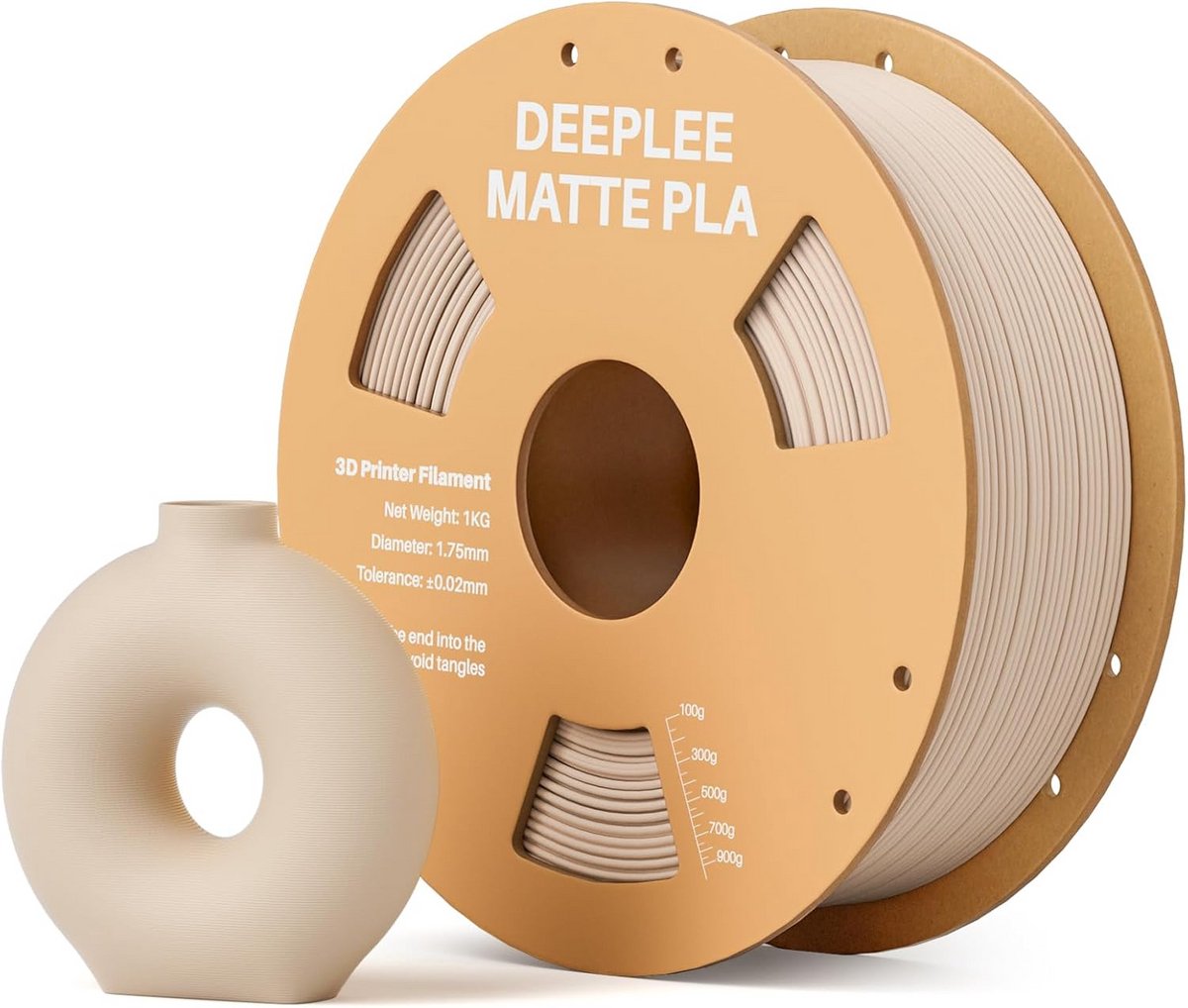 Mat PLA Filament 1.75 mm Beige 1 kg voor FDM 3D Printers