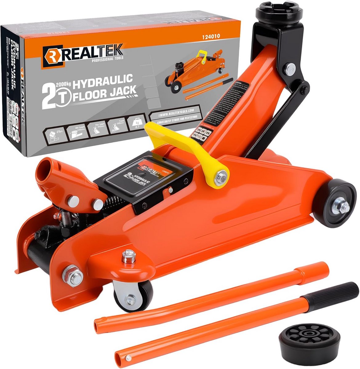 Krachtige Hydraulische Garagekrik 2 Ton met Comfortabele Hefhoogte