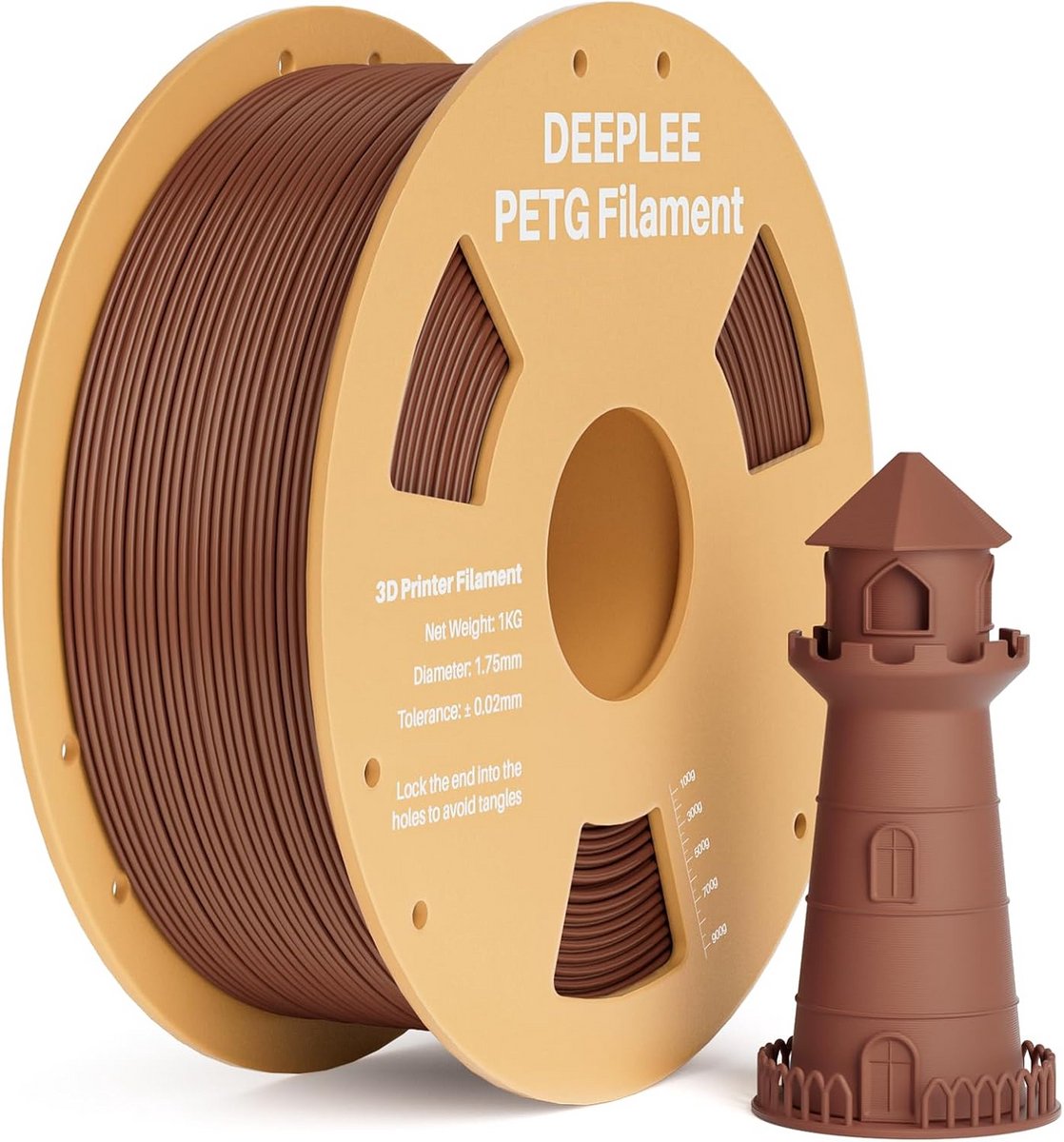 PETG 3D Printer Filament 1.75mm Bruin 1kg Hoge Precisie FDM Materiaal