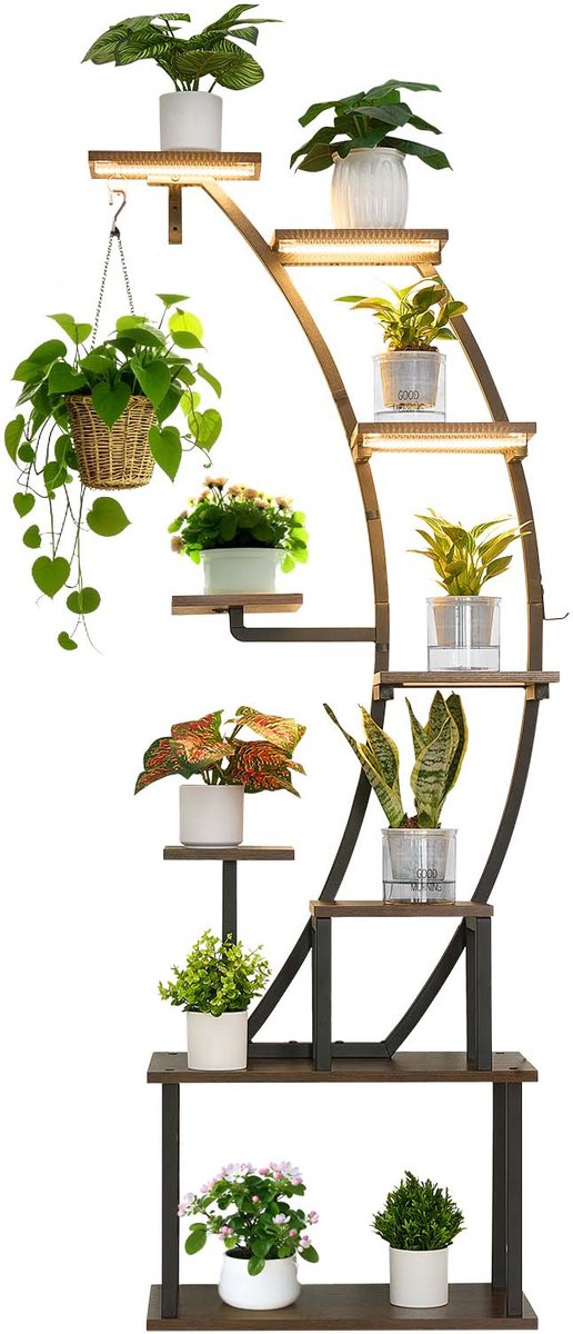 VEVOR Plantenstandaard met Groeilamp, Metalen Bloemenstandaa