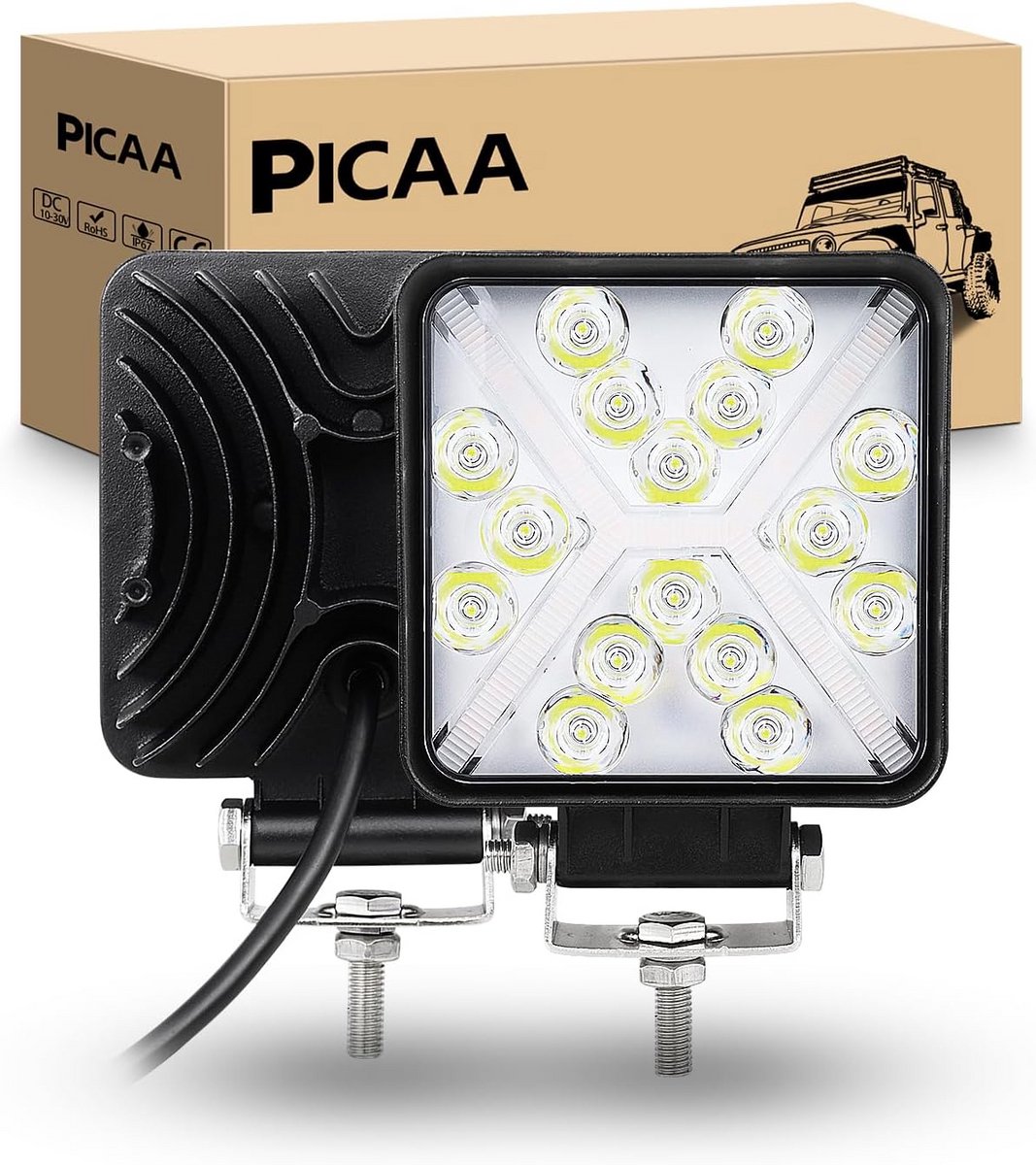 Set van 2 Tweekleurige Led Werklampen voor Auto en Terreinwagen 4,1 inch