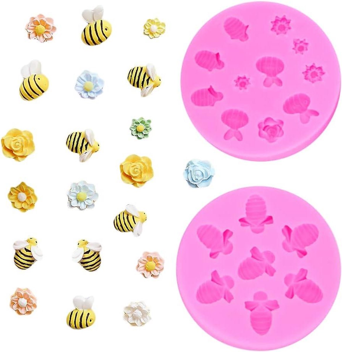 Siliconen bakvormen dieren: cupcake, muffin, fudge - 2 stuks