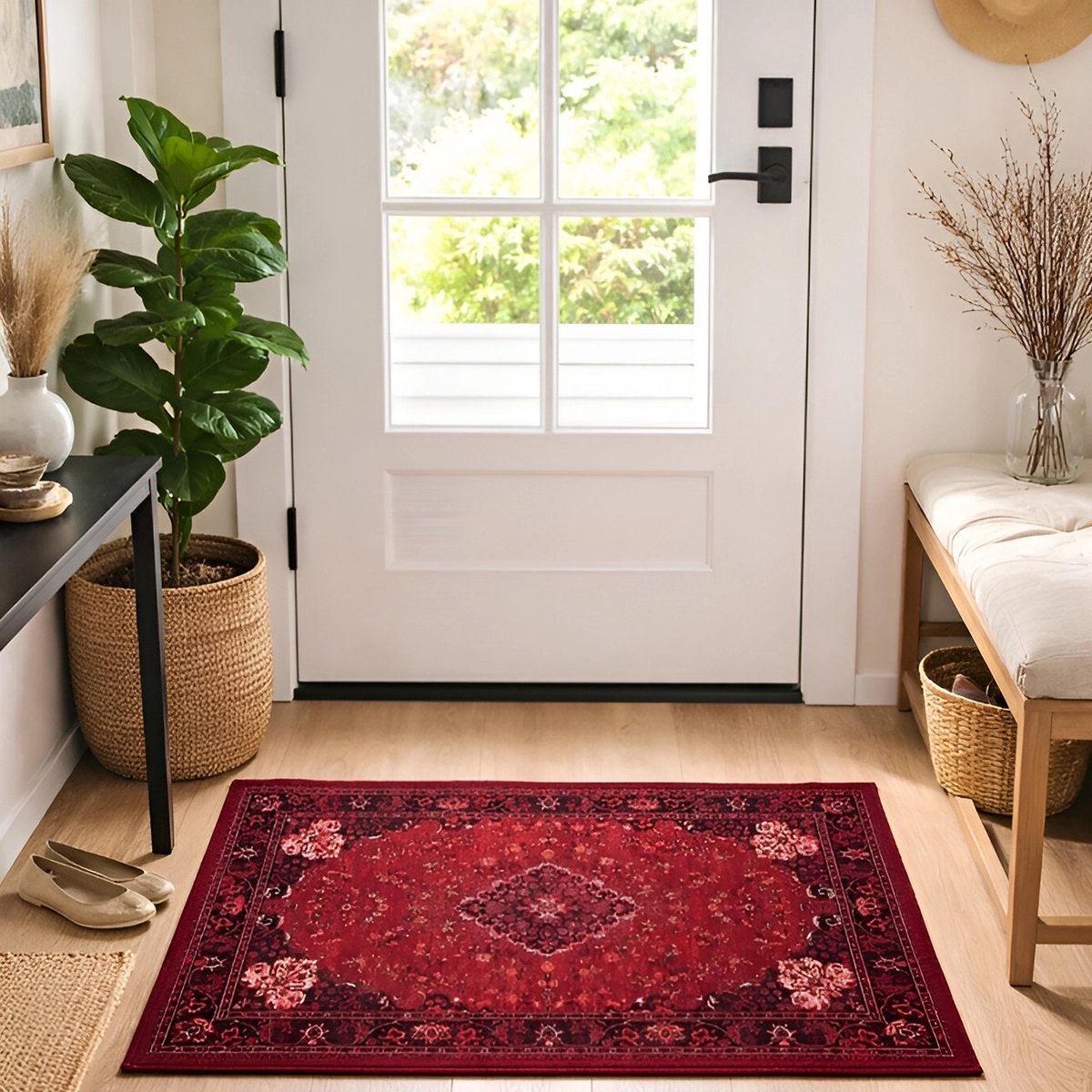 Lavandoux - Deurmat - Vintage - Azra - Rood - 50 x 80 cm