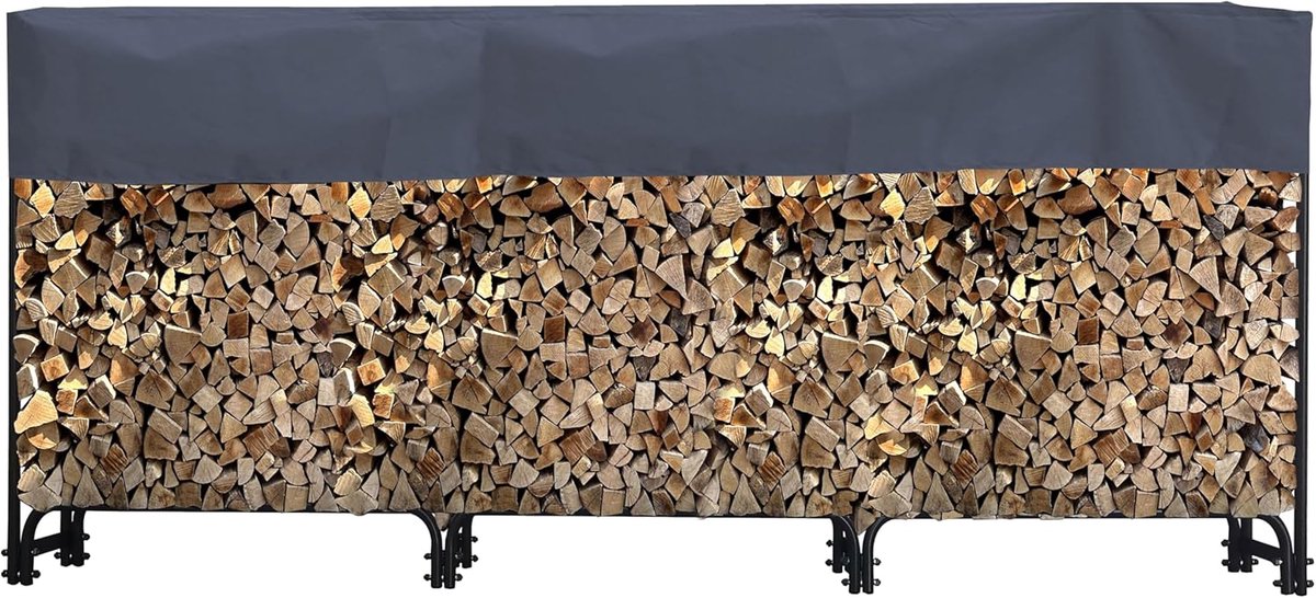Imperatoris - Haardhout Rek - Haardhout Opslag - Haardhoutrek - Modern Ontwerp -Haardhout Rek - Rek voor Het Opbergen van Hout - 272 x 25 x 95 cm