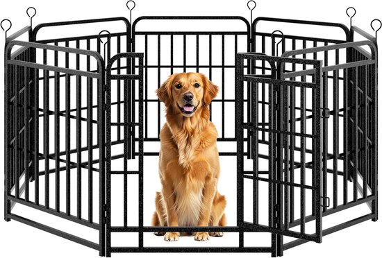 Puppyren Buiten Hondenren In De Tuin Qianruida Puppyren Hondenren 91 X 61cm Binnen/Buiten Accommodatie Voor Puppies - 4 Panelen Playpen Dog 4 Panelen Omheining Kleine Dieren
