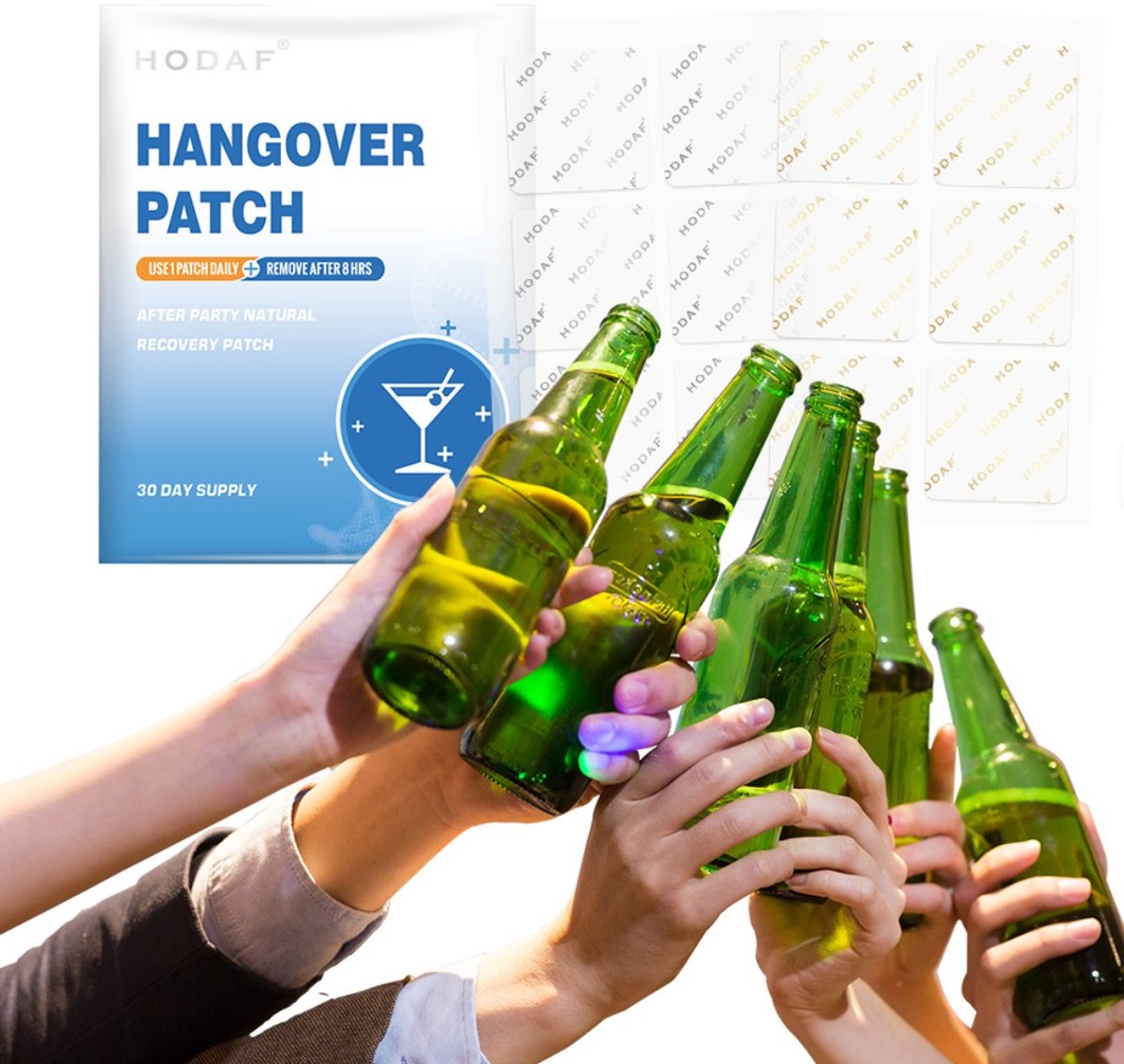 HODAF Anti Kater Pleister - Alcohol middel met vitaminen - 30 stuks