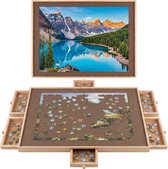 Puzzeltafel met lades 1500 stukjes - Puzzeltafel - puzzelbord - puzzelplank - puzzelplaat - 6 lades - afdekplaat - draaibaar 360 graden