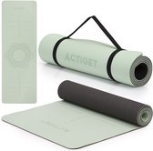 Actiget® Yogamat - Extra Dik - Inclusief Draagriem - 183 x 61 x 0,6 CM - Groen - TPE