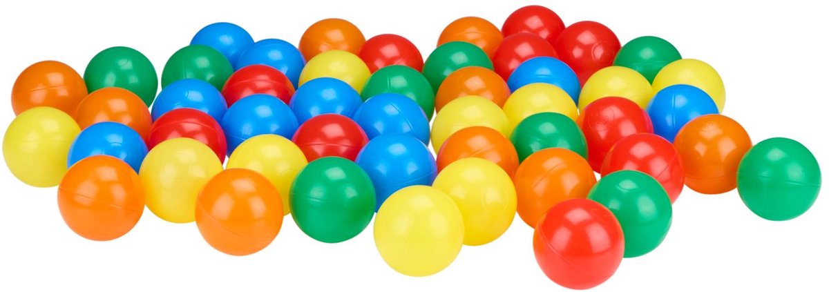 Eddy Toys Ballenbakballen - 50 Stuks - Ball Pit Balls Assorti Kleuren - Ballenbak Ballen voor Speeltent - Aanvulling voor Ballenbak - Rood, Geel, Groen, Blauw en Oranje