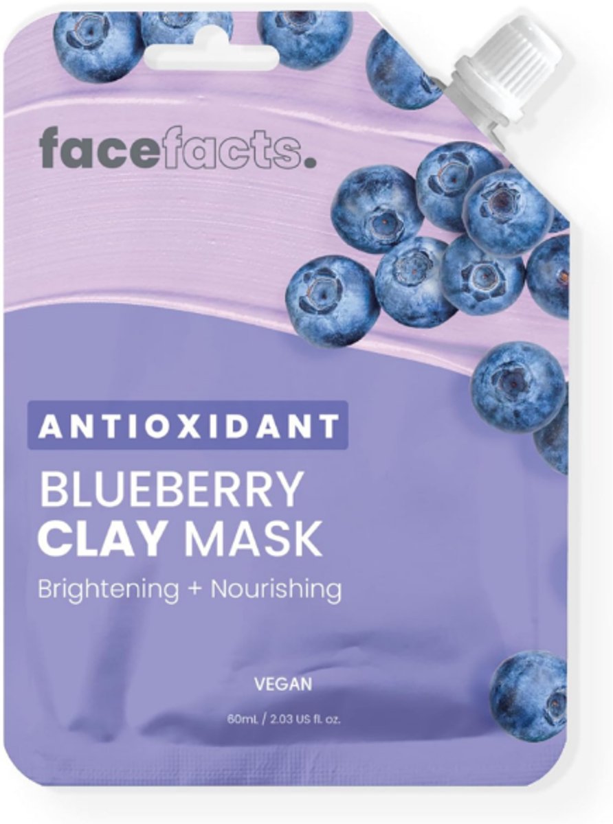 Face Facts | Antioxidant Blueberry Clay Mask - 60ml - Vegan