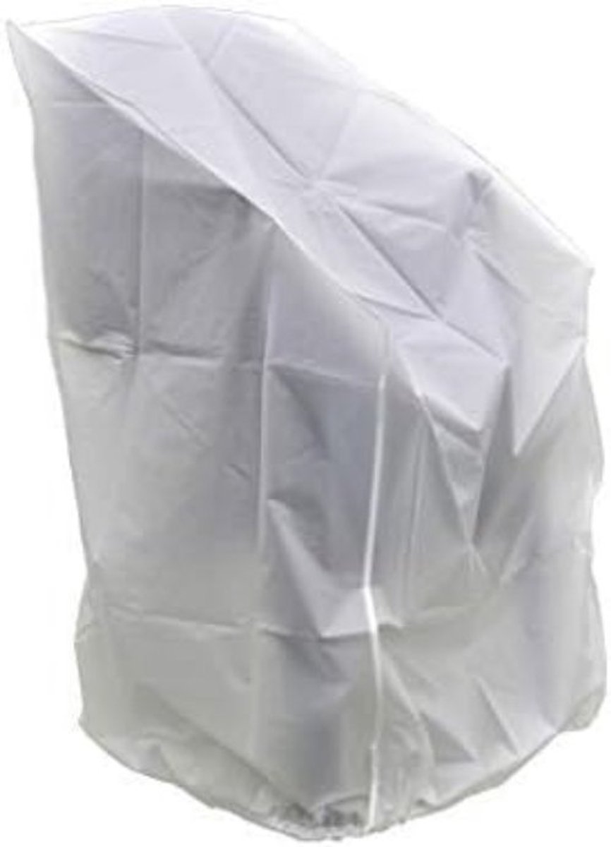 Famanu Beschermhoes voor stapelstoelen 120 x 62 cm weerbestendige beschermhoes voor tuinstoelen afdekhoes weerbestendig hoes waterdicht voor tuinstoel WIT