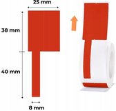 Rouleau d'étiquettes Niimbot B21(S/Pro)/B1/B3S(pro)/K3/B31 - 25*38+40 - 100 feuilles - Câble Rouge