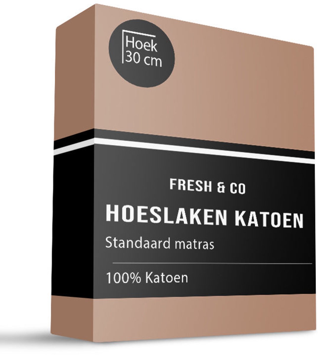 Standaard hoeslaken - Maat: 160 x 200 cm - Katoen - Taupe - Fresh & Co