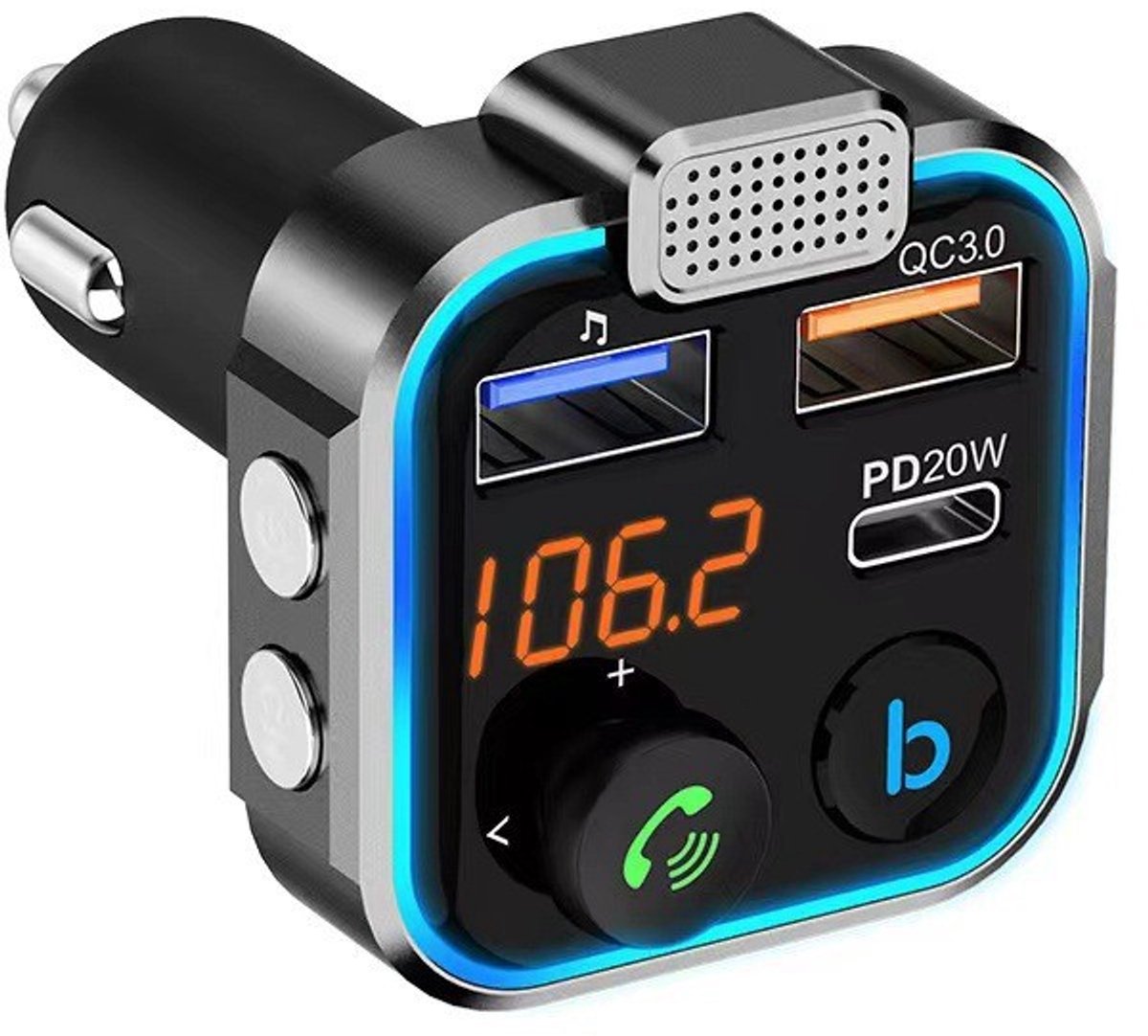Bluetooth FM-zender - Auto Bluetooth MP3-muziekspeler - PD20W - Handsfree bellen