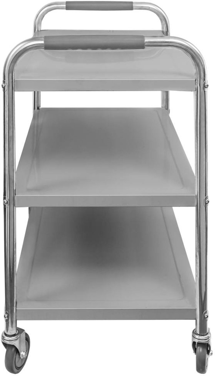 Mega-M SERVEERWAGEN STANDARD – 85x45x90 cm – RVS – 3 Planken – Hoogwaardige Kwaliteit