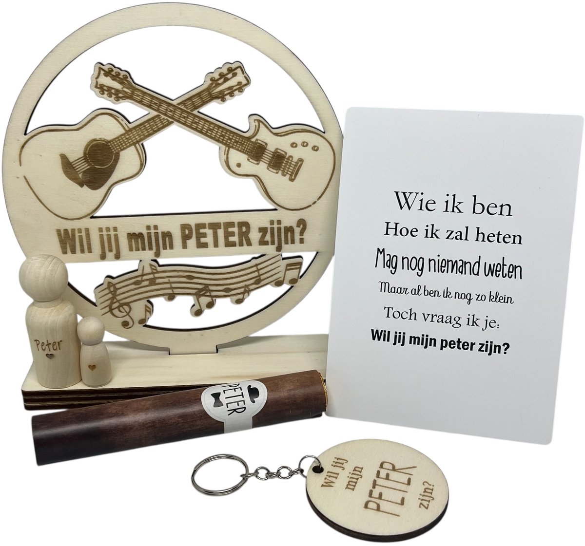 Geschenkbox wil jij mijn PETER zijn? | zwart | GITAAR | liefste peter | peter vragen | meter worden | peetoom vragen | peetoom worden | cadeau | geschenkdoos | giftbox