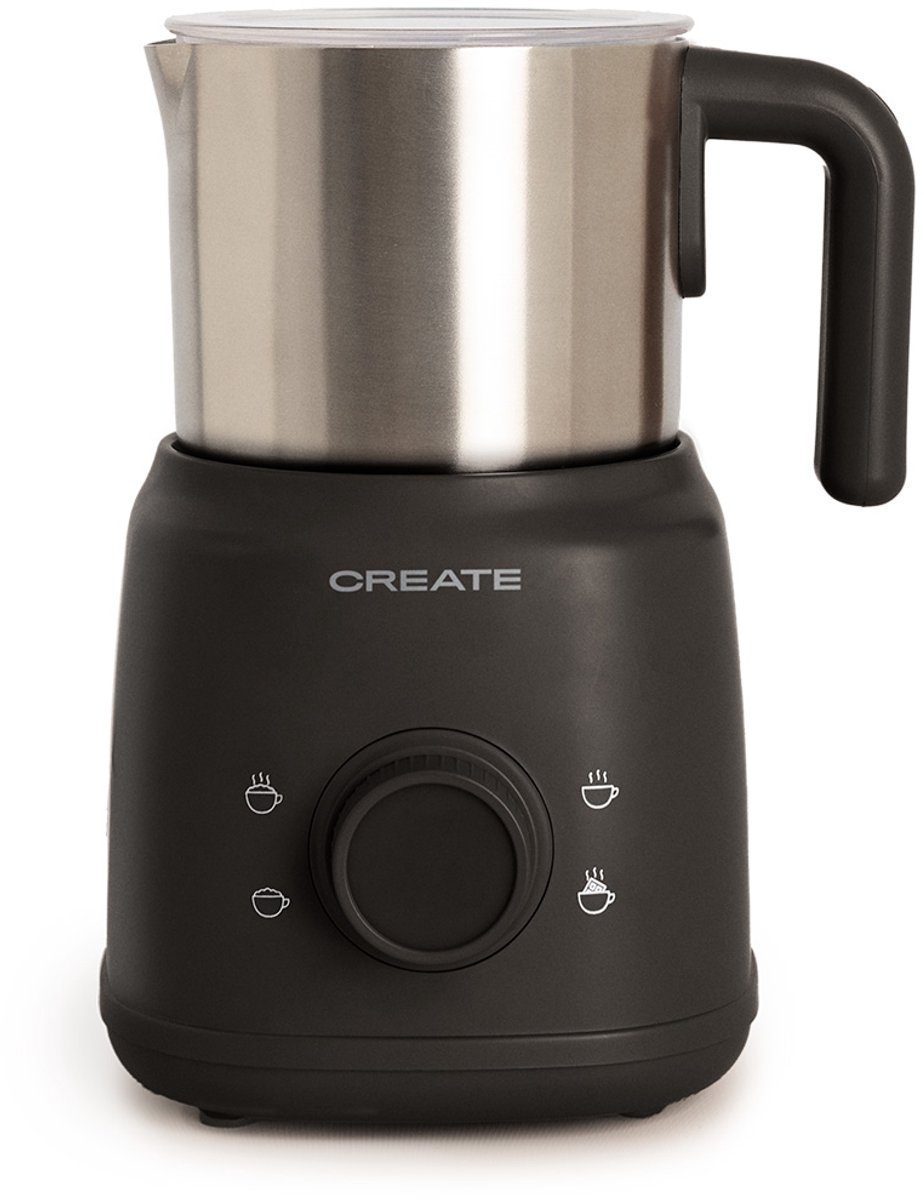 CREATE - Melkopschuimer en verwarmer met afneembare kan - Zwart - MILK FROTHER RETRO