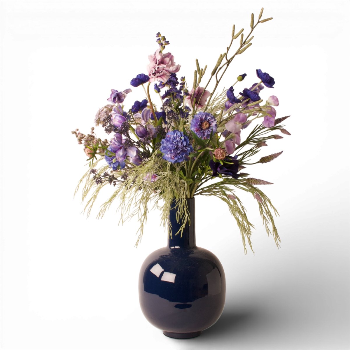 Winq Kunstbloemen Boeket Blauw en Lila-hoogte 75cm-gebonden boeket