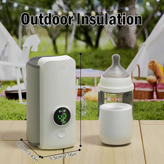 Flessenwarmer, babyvoedingwarmer, houdt babyvoeding op de juiste temperatuur, met lcd-display. — afbeelding 5