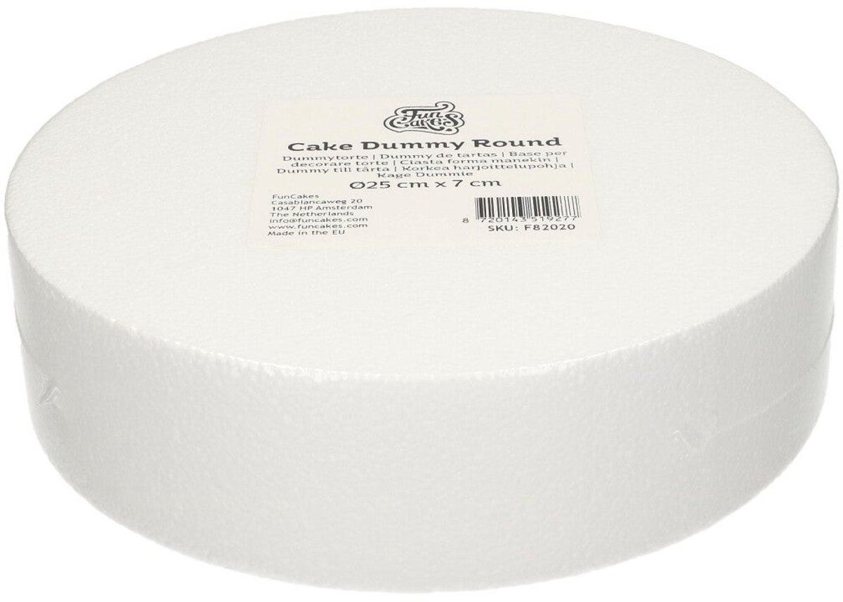 FunCakes Taart Dummy - Piepschuim Blok - Rond - Ø25 cm x 7 cm