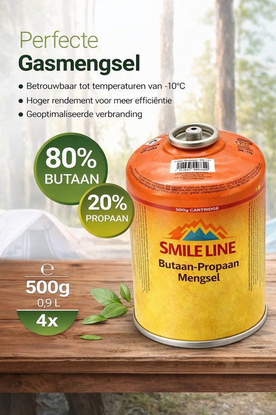 SMH LINE Gascartridge 500g EN417 - butaan/propaan gas voor kamperen - 24x van SMH LINE® — afbeelding 3