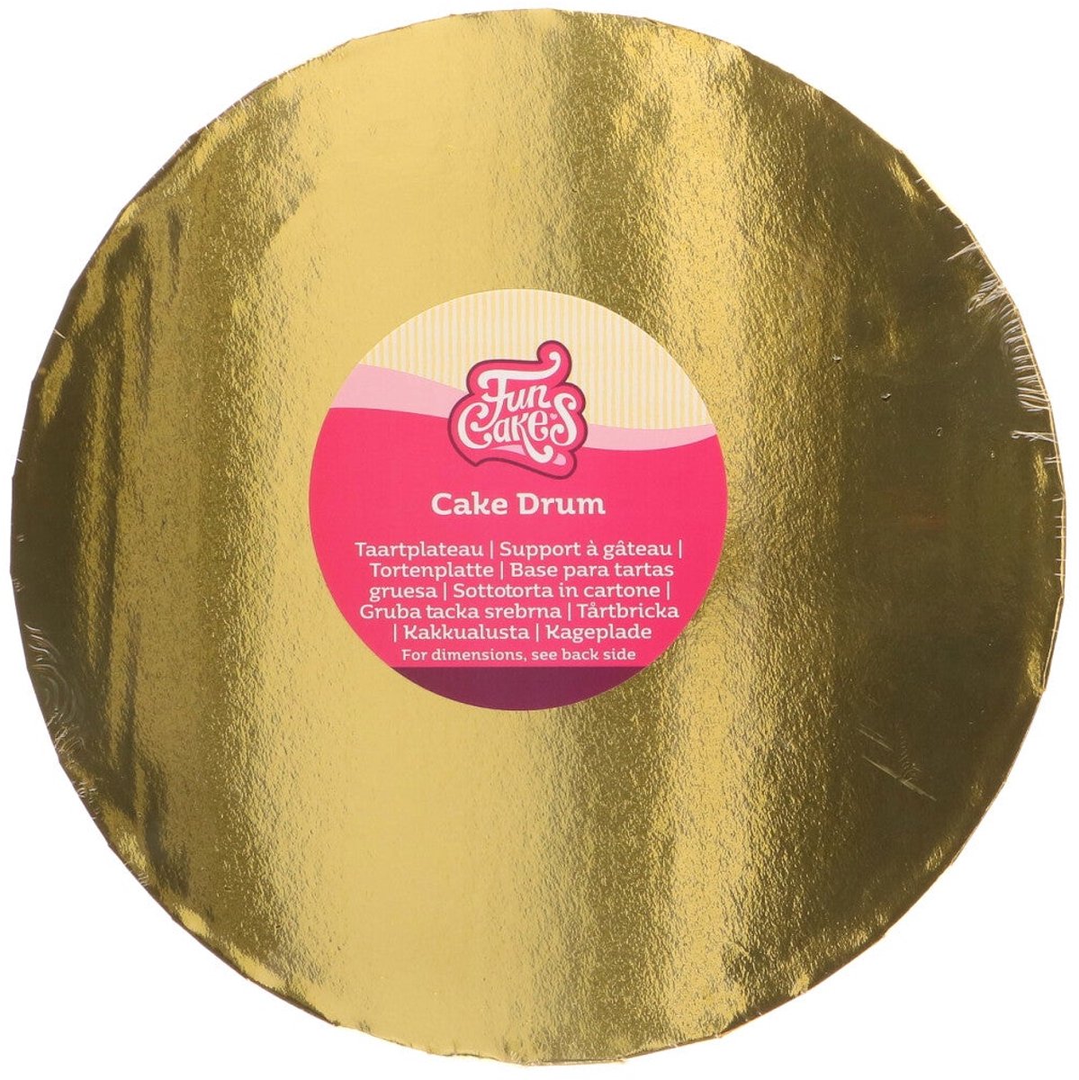 FunCakes Cake Drum Rond - Goud - Ø25 cm / 12 mm - Taartonderlegger - Taartkarton