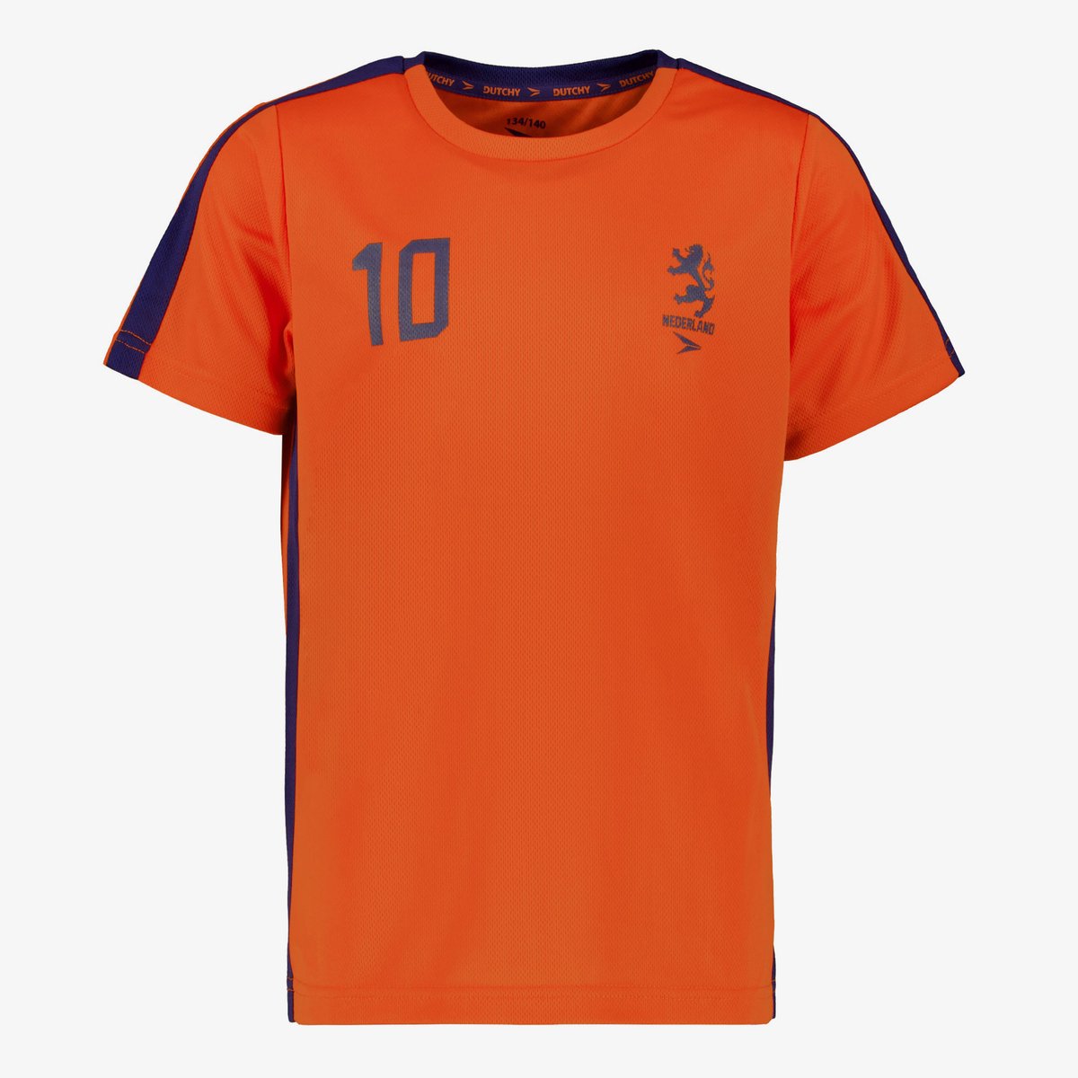 Dutchy kinder voetbal T-shirt oranje blauw - Maat 110