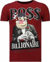 Billionaire Boss - Rhinestone T-shirt - Bordeaux
