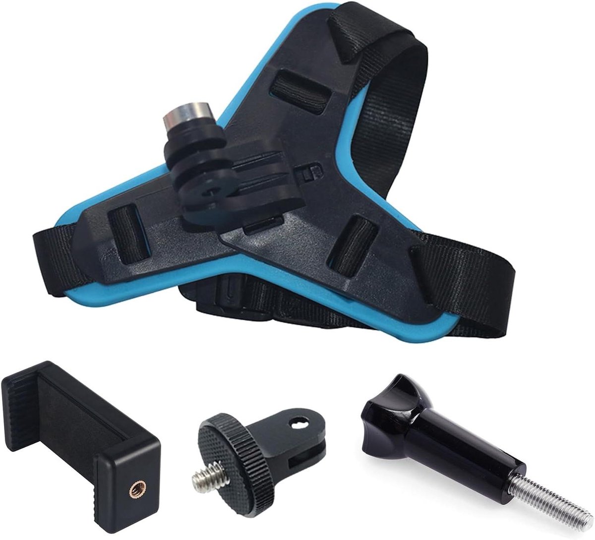 Houder voor helm met kinbevestiging en riem, motoraccessoire set met kinhouder - 4 stuks