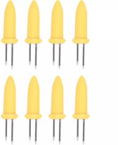 Elcoho Lot de 50 pique-maïs en forme d'épi de maïs en acier inoxydable pour manger le maïs sur l'épi, brochettes avec boîte de rangement
