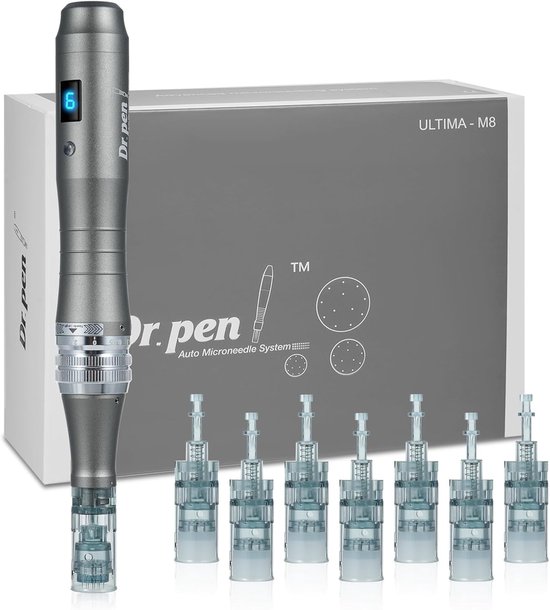 ORIGINELE DR. PEN M8- - Draadloze Dermapen - Microneedling + 6 naaldcartridges + beautycase
