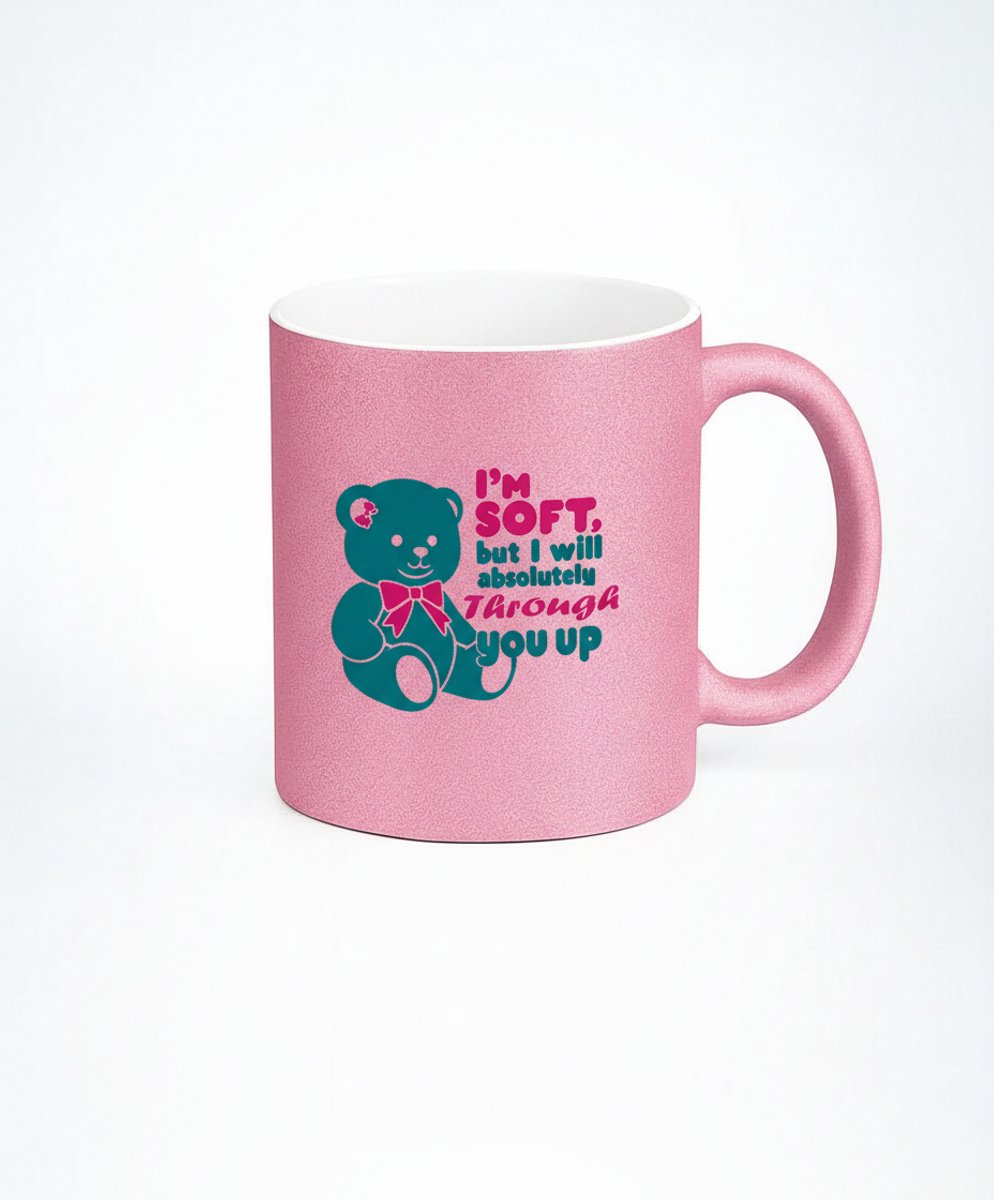 I'm Soft Teddybeer Mok - Grappige Koffiemok met Tekst