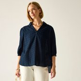Damesblouse Nofino met 3/4 mouwen en open kraag