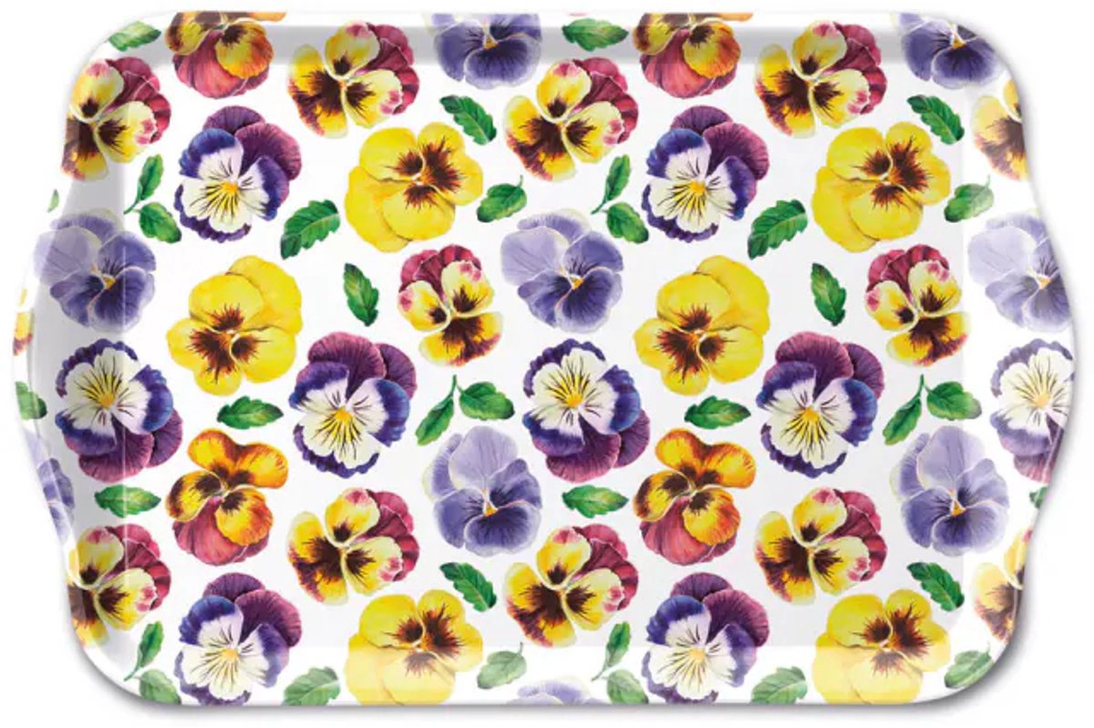 Tray melamine 13x21 cm Lots of pansies