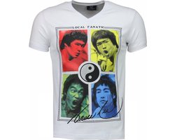 Bruce Lee Ying Yang - T-shirt - Wit