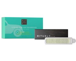 Rituals - Auto Parfum - 2x Auto Luchtverfrisser Refills 3 gram + 1x Houten Houder voor Luchtverfrisser - Ritual of Karma - Autoparfum - Car Perfume - Refill - Navulling