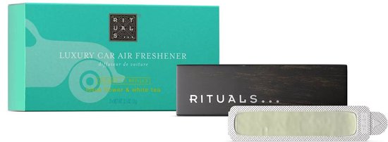 Rituals - Auto Parfum - 2x Auto Luchtverfrisser Refills 3 gram + 1x Houten Houder voor Luchtverfrisser - Ritual of Karma - Autoparfum - Car Perfume - Refill - Navulling