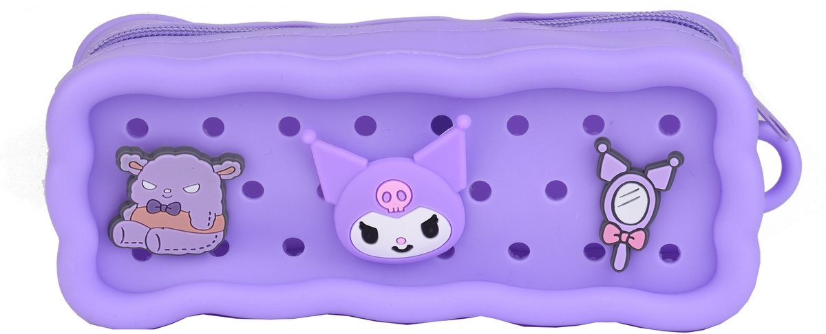 Kuromi Etui met Bedels - Pennenzak - Jongens en Meisjes - Volwassenen en Kinderen - 19,5 x 5,5 x 8cm - Paars