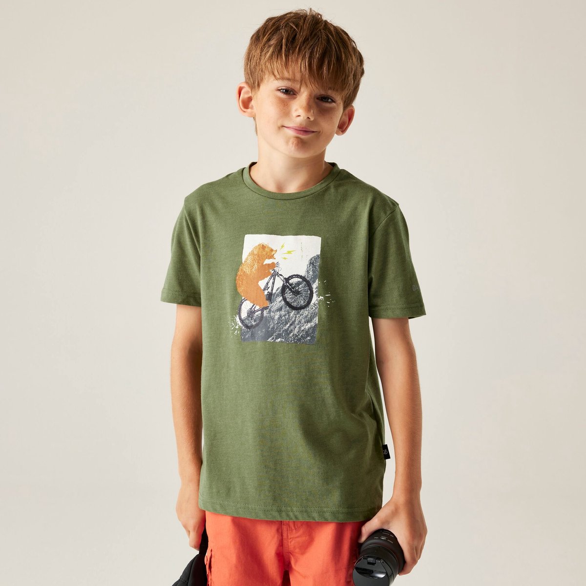 Dare2B Kids Trailblazer III T-shirt met korte mouwen en grafische print Donkergroen